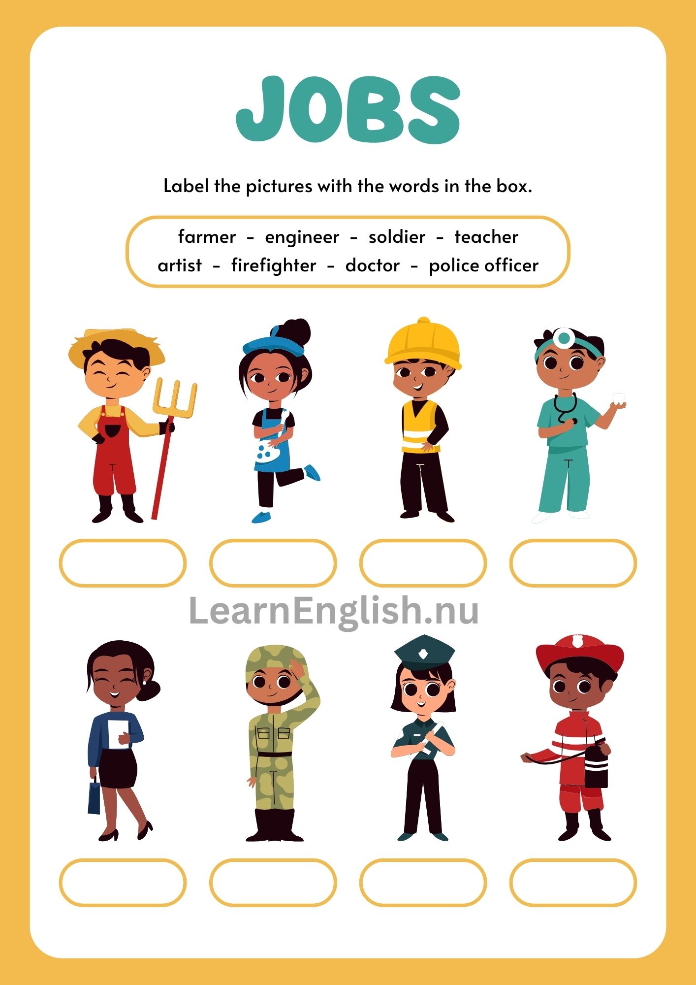 اسماء المهن بالانجليزية بالصور والصوت